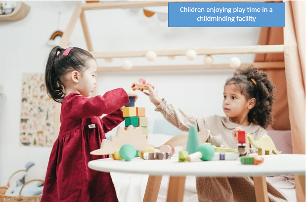 children enjoying play time in a childminding facility